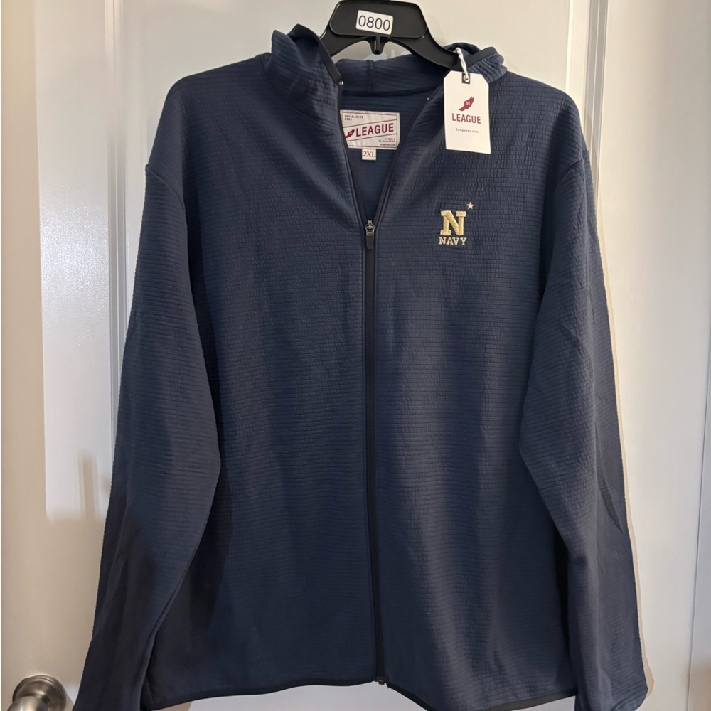 League Navy NCAA Full-Zip warmup Jacket sz 2XL